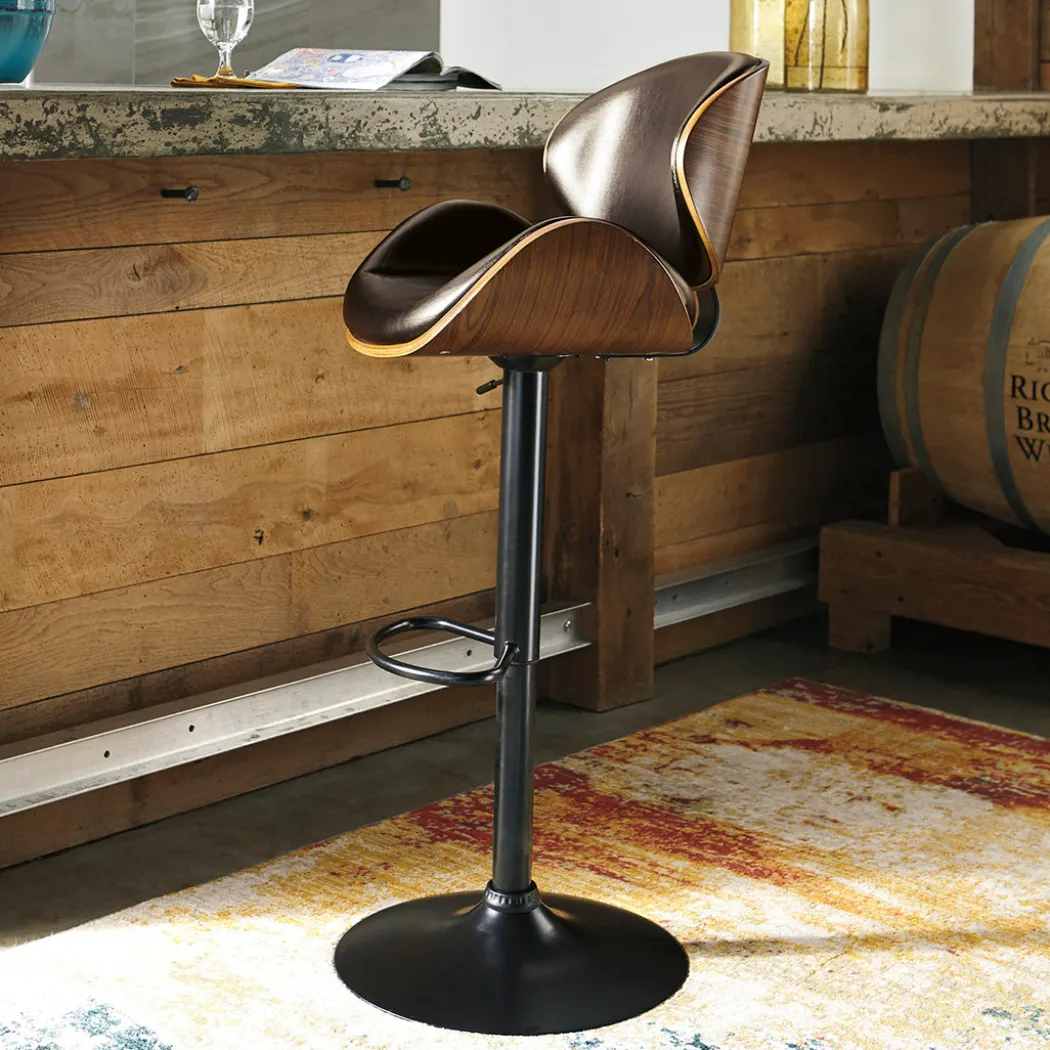 Adjustable Swivel Barstool - Black