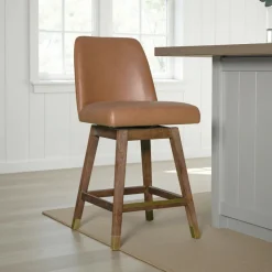 Amelia Upholstered Swivel Stool