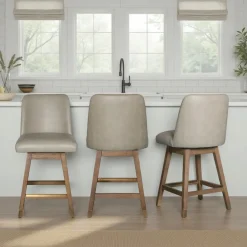 Amelia Upholstered Swivel Stool