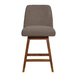 Amelia Upholstered Swivel Stool - Brown