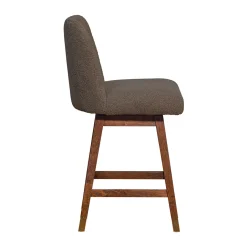 Amelia Upholstered Swivel Stool - Brown