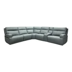 Ariel Leather Power Reclining Sectional with Heat & Massage