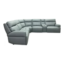 Ariel Leather Power Reclining Sectional with Heat & Massage
