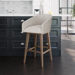 Barrel Bar Stool - Beige
