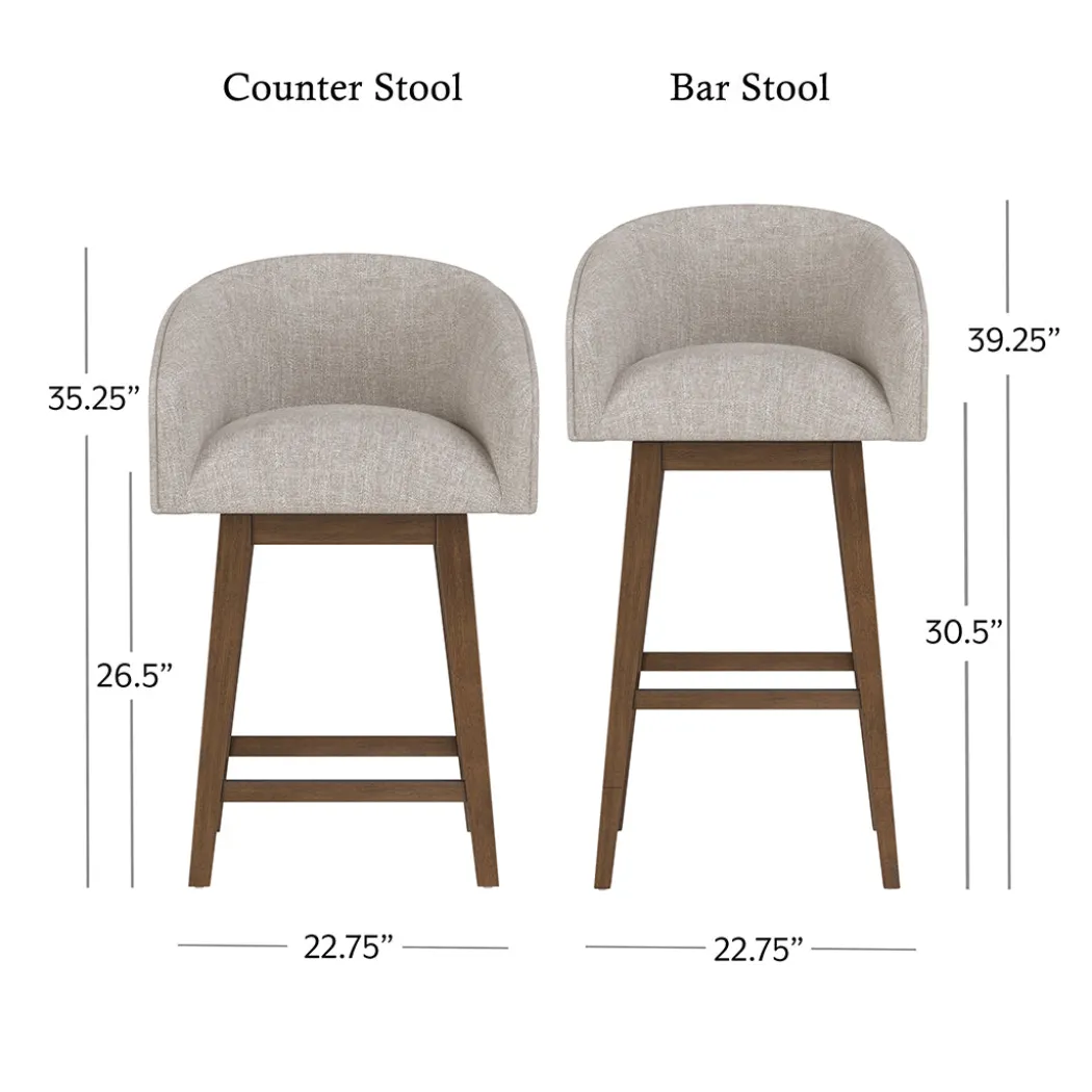 Barrel Bar Stool - Beige