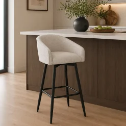 Barrel Bar Stool - Beige