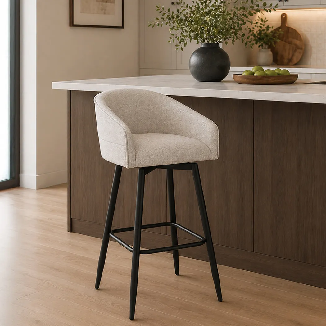 Barrel Bar Stool - Beige
