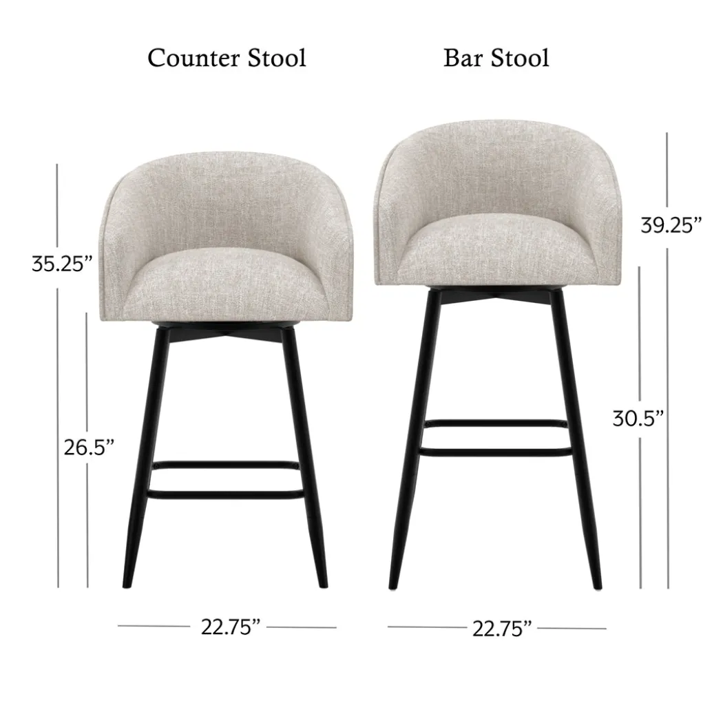 Barrel Bar Stool - Beige