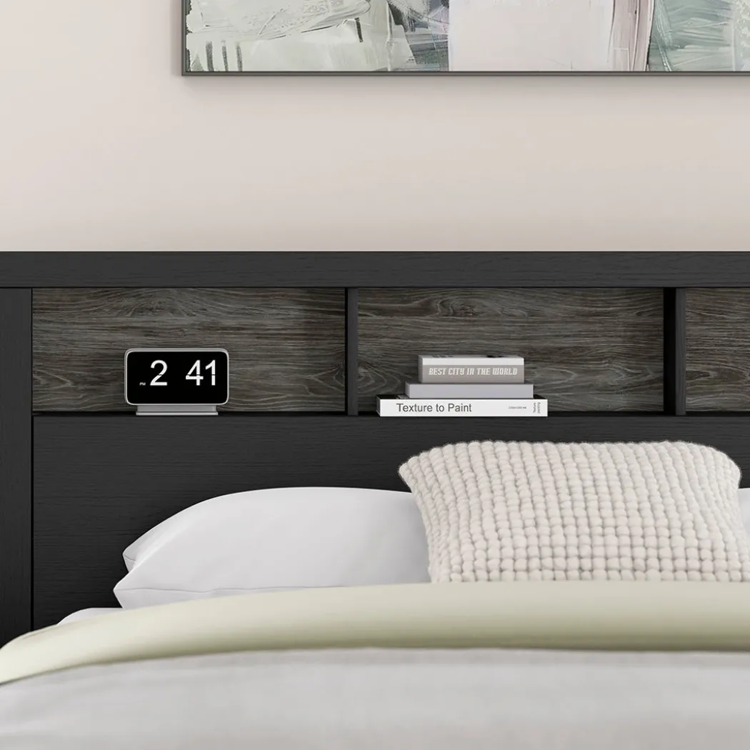 Broachmyn Black Bedroom Group with Mattress & Foundation - Queen