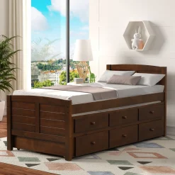 Captains Trundle Bed with Storage - Twin