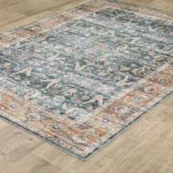 Charleston Blue Washable Rug
