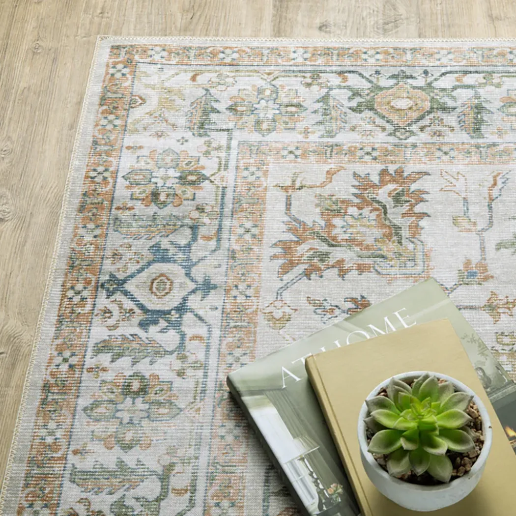 Charleston Ivory Washable Rug