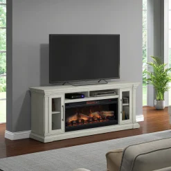 Christopher Media Mantel with Fireplace - 74 Inches