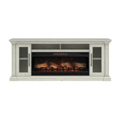 Christopher Media Mantel with Fireplace - 74 Inches