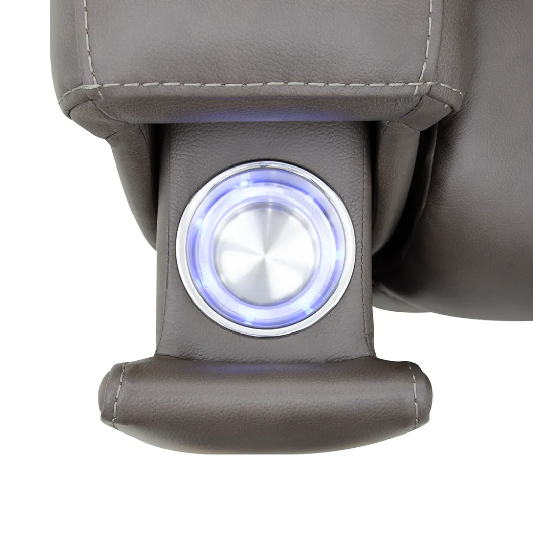 Clark Zero-G Home Theater Leather Loveseat with Console
