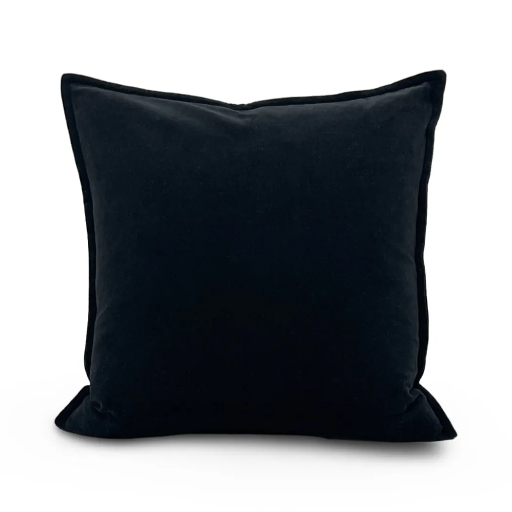 Cotton Velvet Pillow - Black