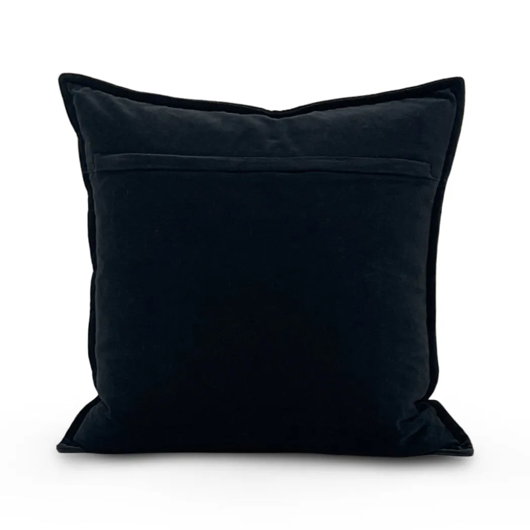 Cotton Velvet Pillow - Black