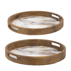 Decorative Wooden Trays (Set of 2)