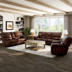 Dylan Leather Power Loveseat with Console