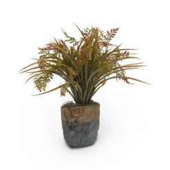 Grass in Metal Planter