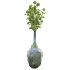 Handmade Glass Vase with Eucalyptus