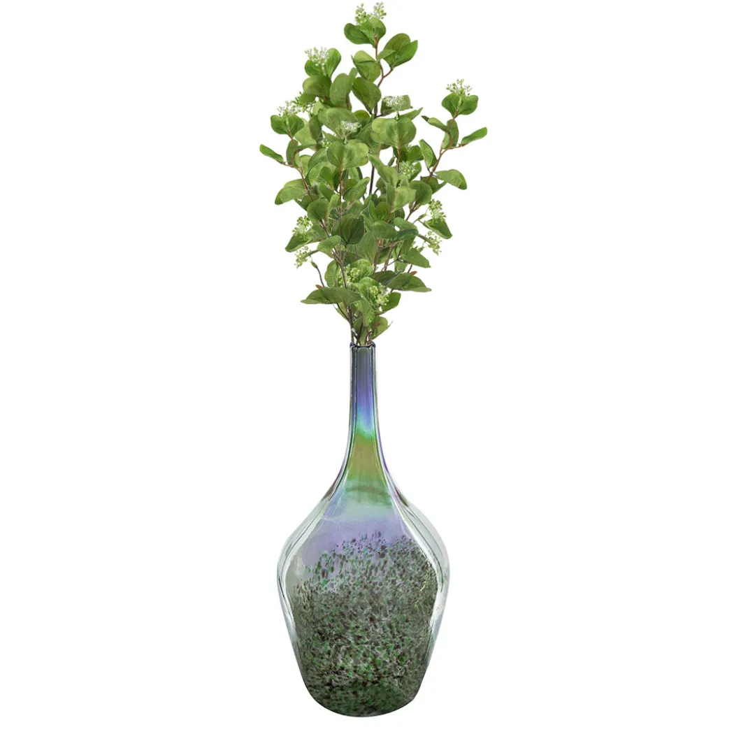 Handmade Glass Vase with Eucalyptus