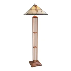Harvey Ellis Floor Lamp with Art Glass Shade