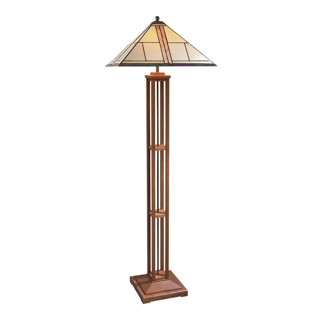 Harvey Ellis Floor Lamp with Art Glass Shade