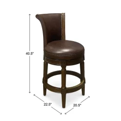 Henry Upholstered Swivel Stool - Brown