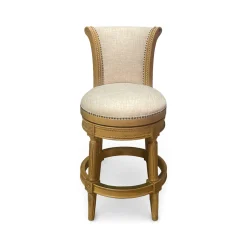 Henry Upholstered Swivel Stool - Beige