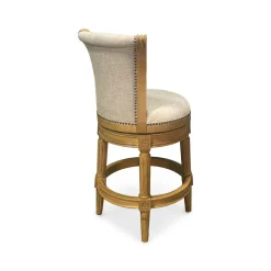 Henry Upholstered Swivel Stool - Beige