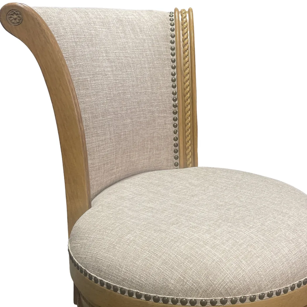 Henry Upholstered Swivel Stool - Beige