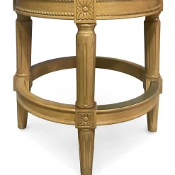 Henry Upholstered Swivel Stool - Beige