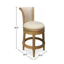 Henry Upholstered Swivel Stool - Beige