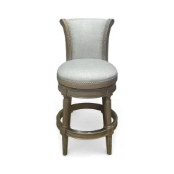 Henry Upholstered Swivel Stool - Gray