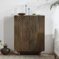 Holmes Mango Wood Artisan Bar Cabinet