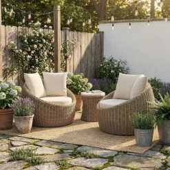 Huntington Outdoor Papasan Swivel Chair