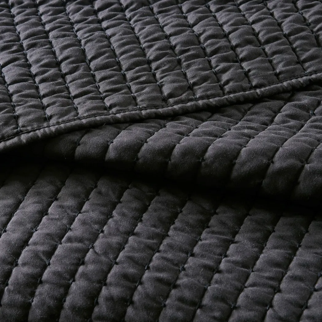 Keaton Black Coverlet Set
