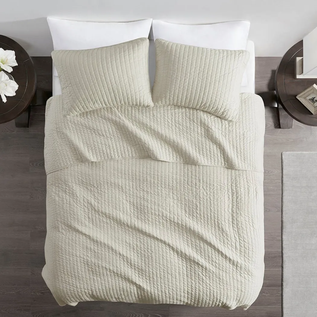 Keaton Cream Coverlet Set