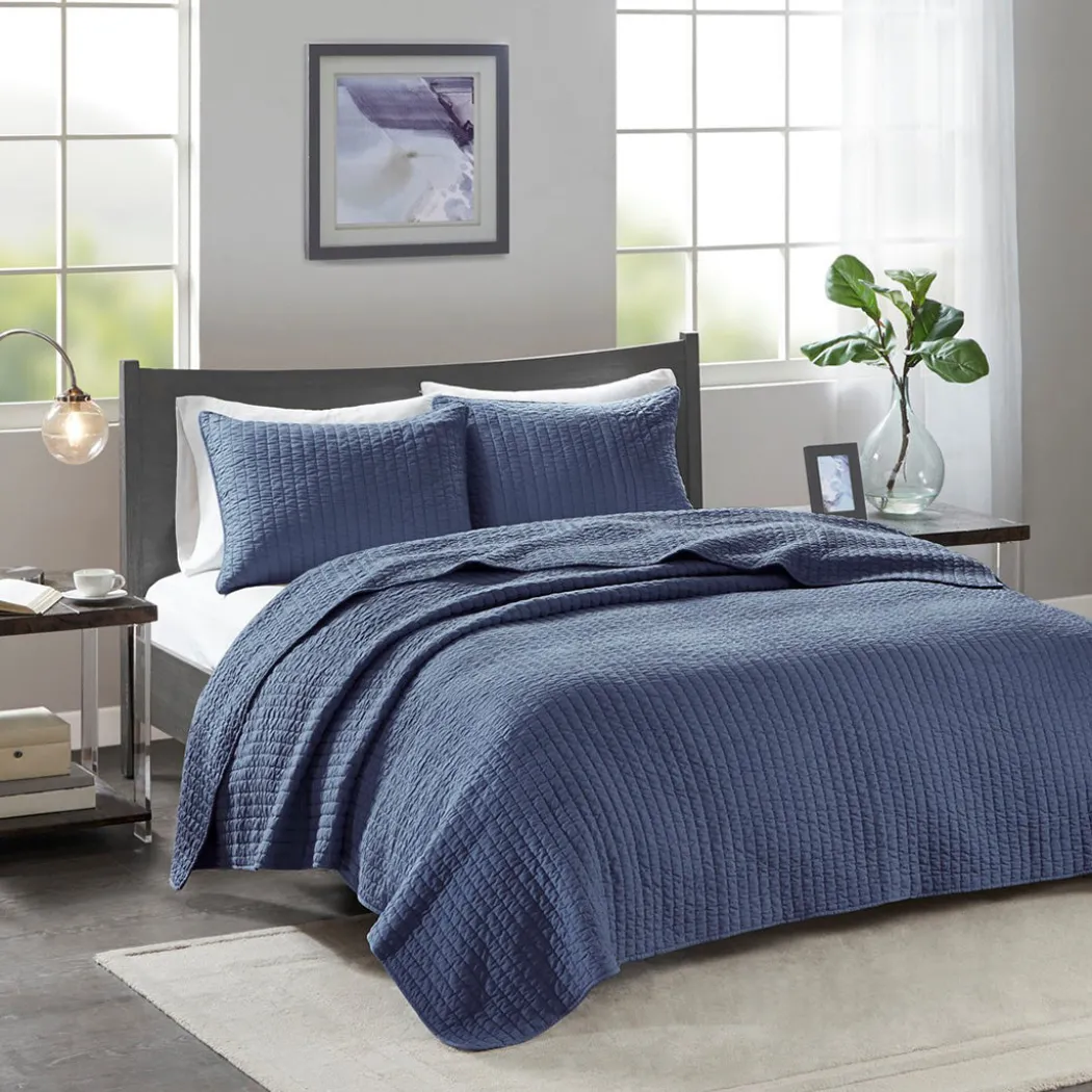 Keaton Navy Coverlet Set