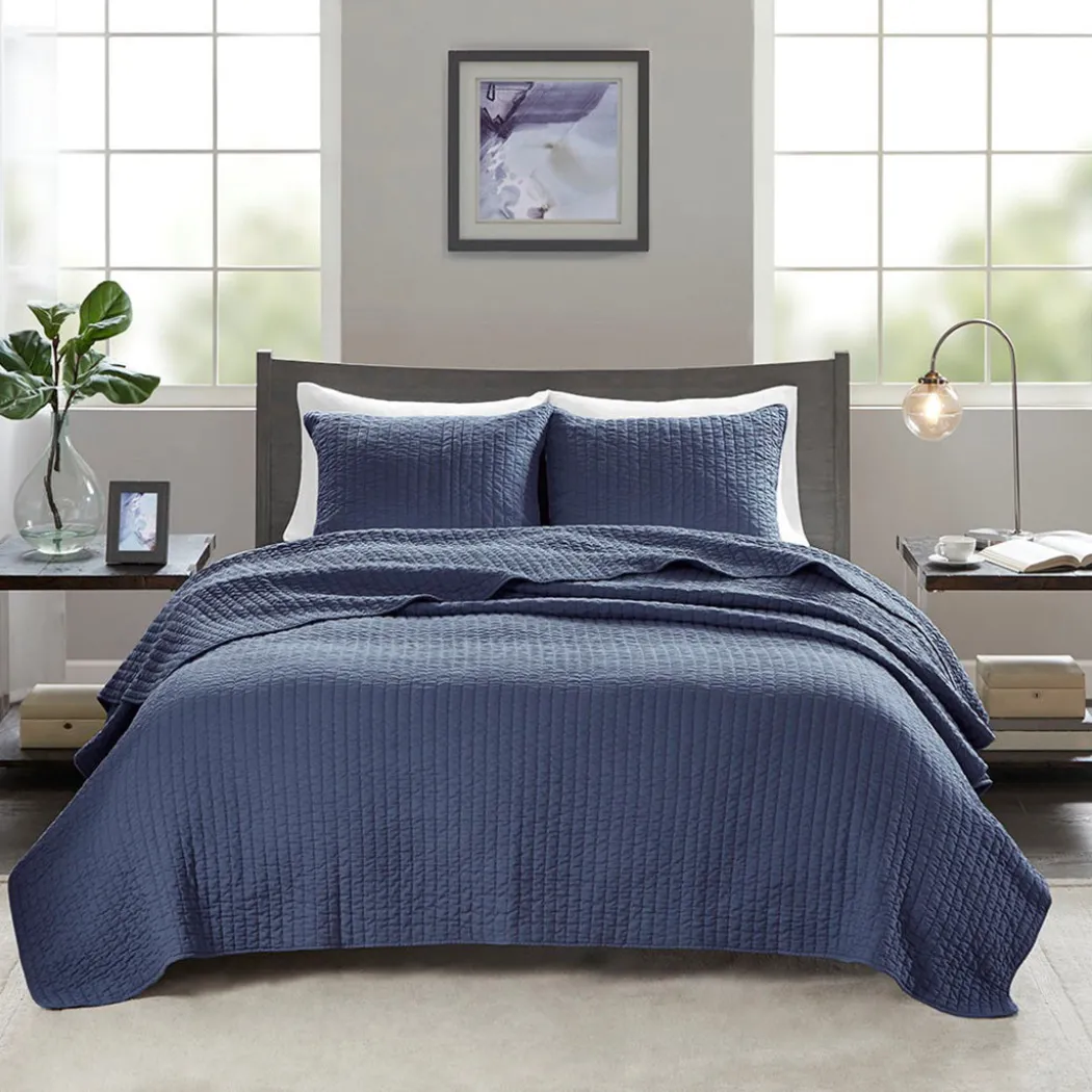 Keaton Navy Coverlet Set