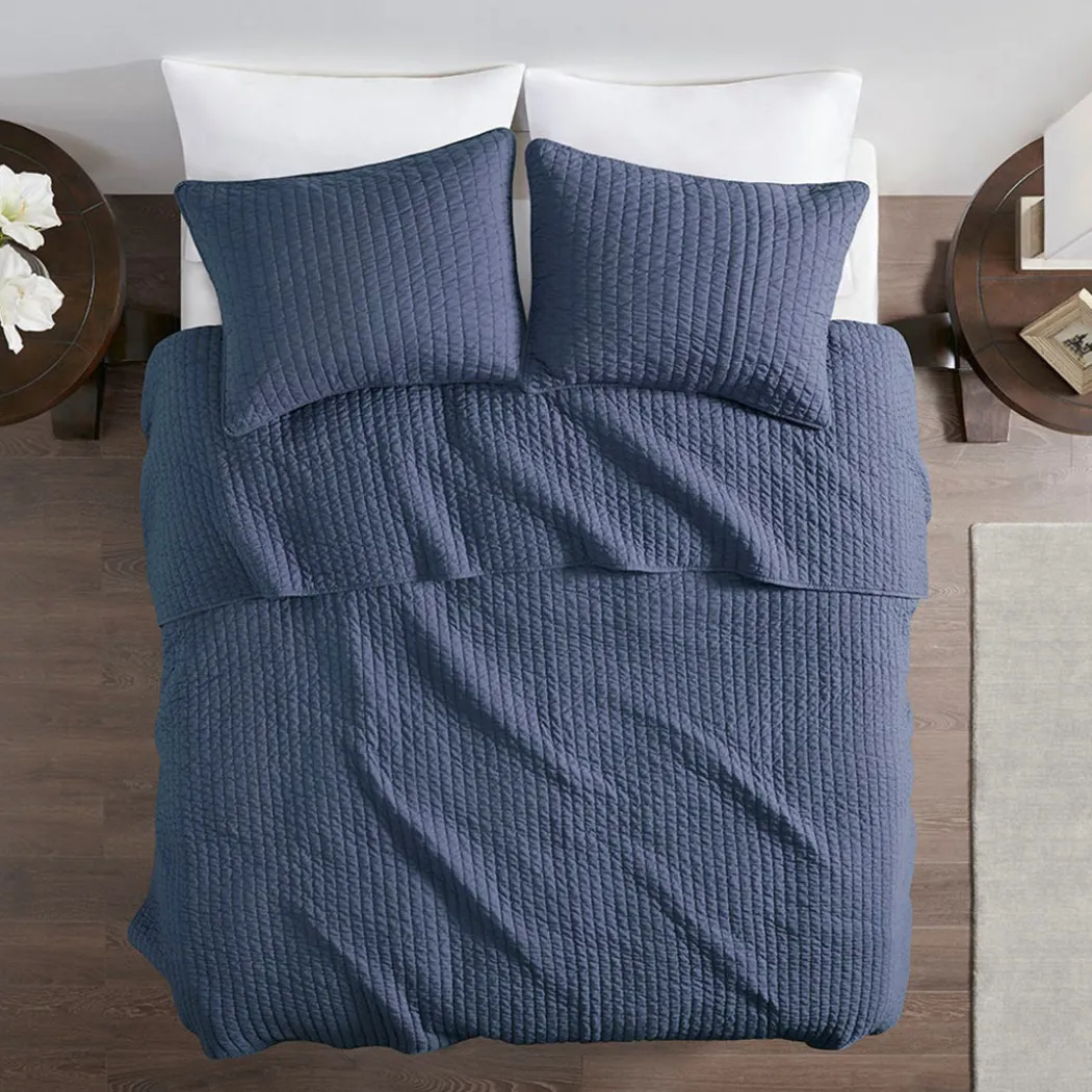 Keaton Navy Coverlet Set