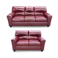 Lacey Leather Sofa and Loveseat