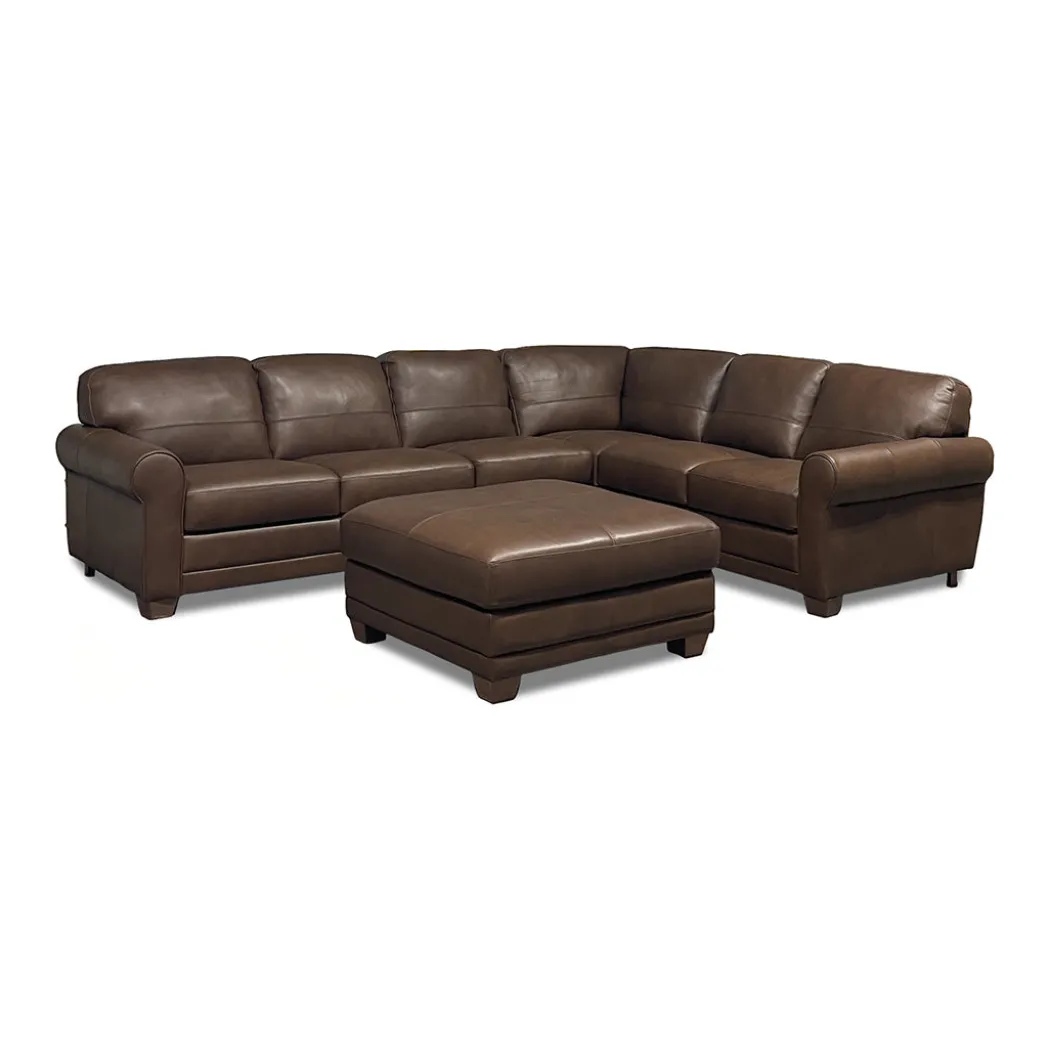 Livorno Leather Sectional II with Ottoman