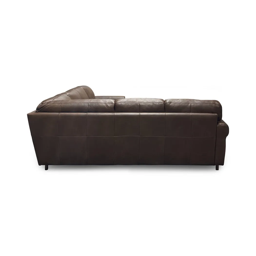 Livorno Leather Sectional II with Ottoman