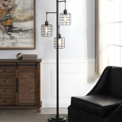 Madison Bronze Cage Chade Floor Lamp