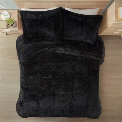 Malea Shaggy Long Fur Comforter Mini Set
