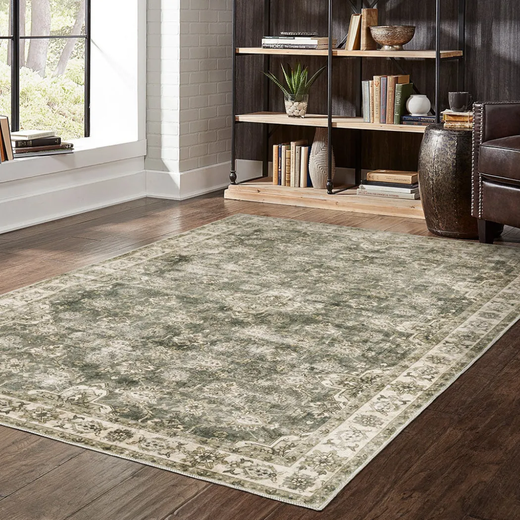 Malibu Olive Washable Rug