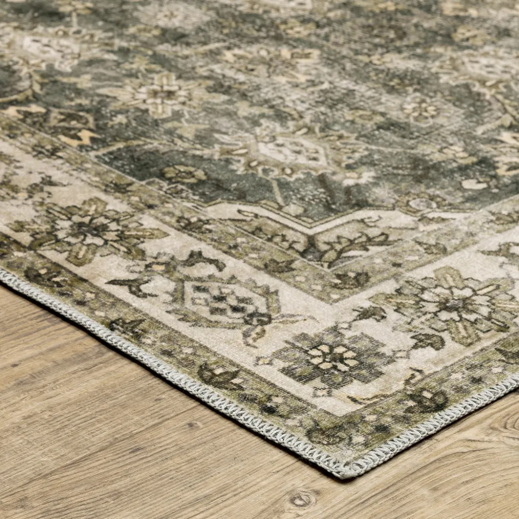 Malibu Olive Washable Rug