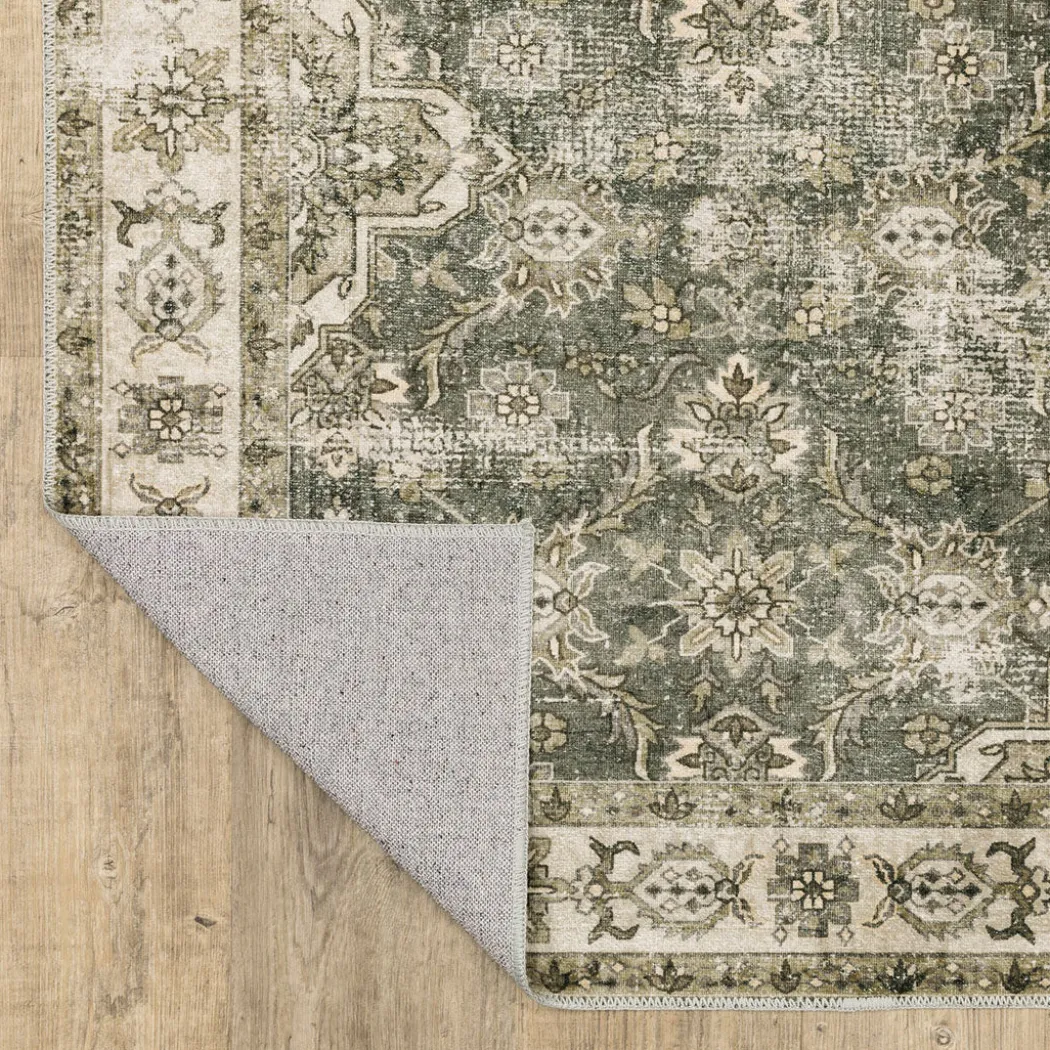 Malibu Olive Washable Rug